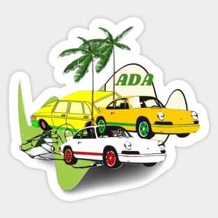 ADA: PORSCHE BENEATH THE PALM TREES Sticker